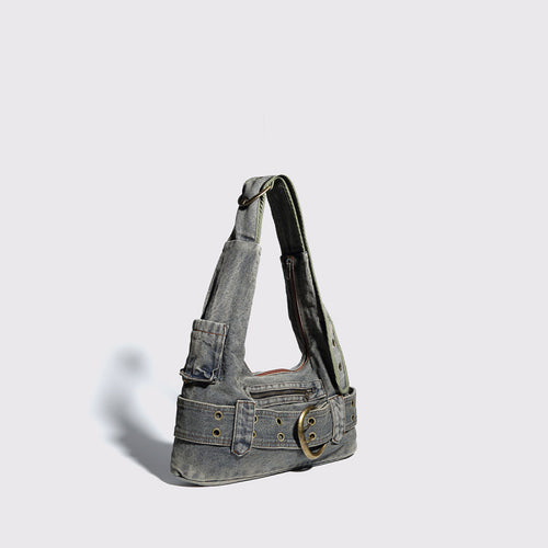 2025 New Y2K Washed Denim Bag, Women's Bag, Texture, Retro Armpit Bag, Casual Versatile Bag, Cross-Body, Cross-Border Bag
